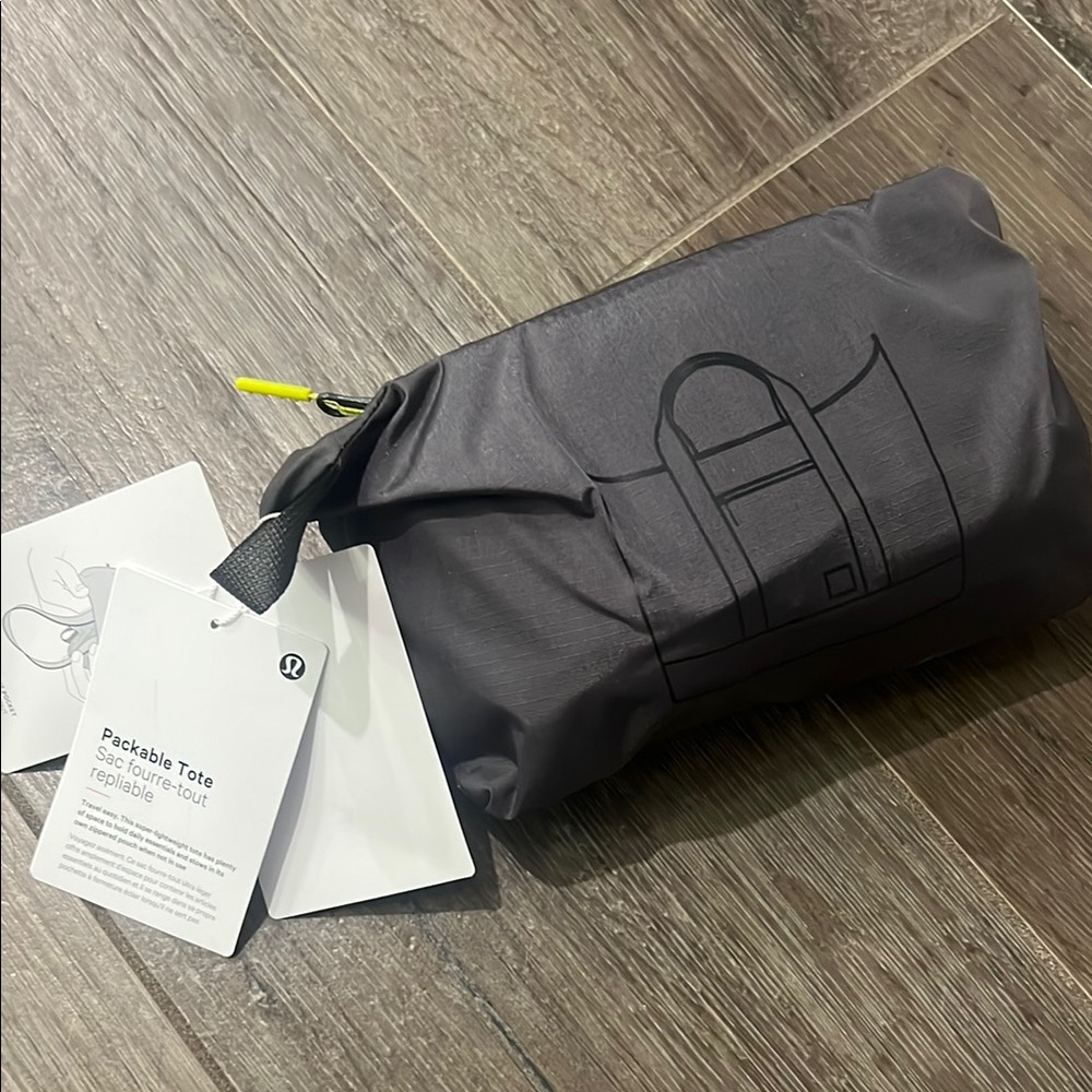 NWT. Lululemon athletica Gray Packable Tote Bag